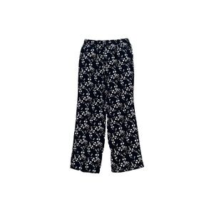 Love Wish Women's Black & White Floral Pants_ Elastic Waist and Strings_Size M